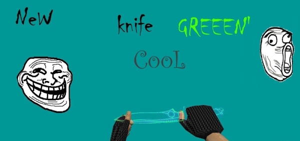 Прозрачный зелёный knife NEW
